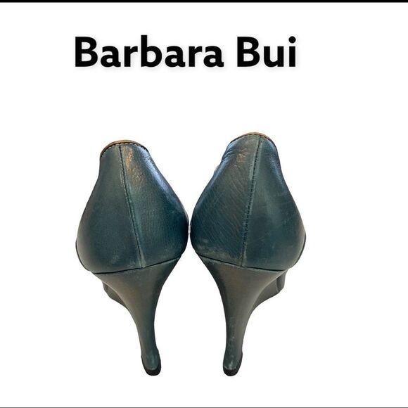 Barbara Bui Women's T-Strap Wedge Cutout Leather Shoes 36.5  6.5 - Picture 6 of 6